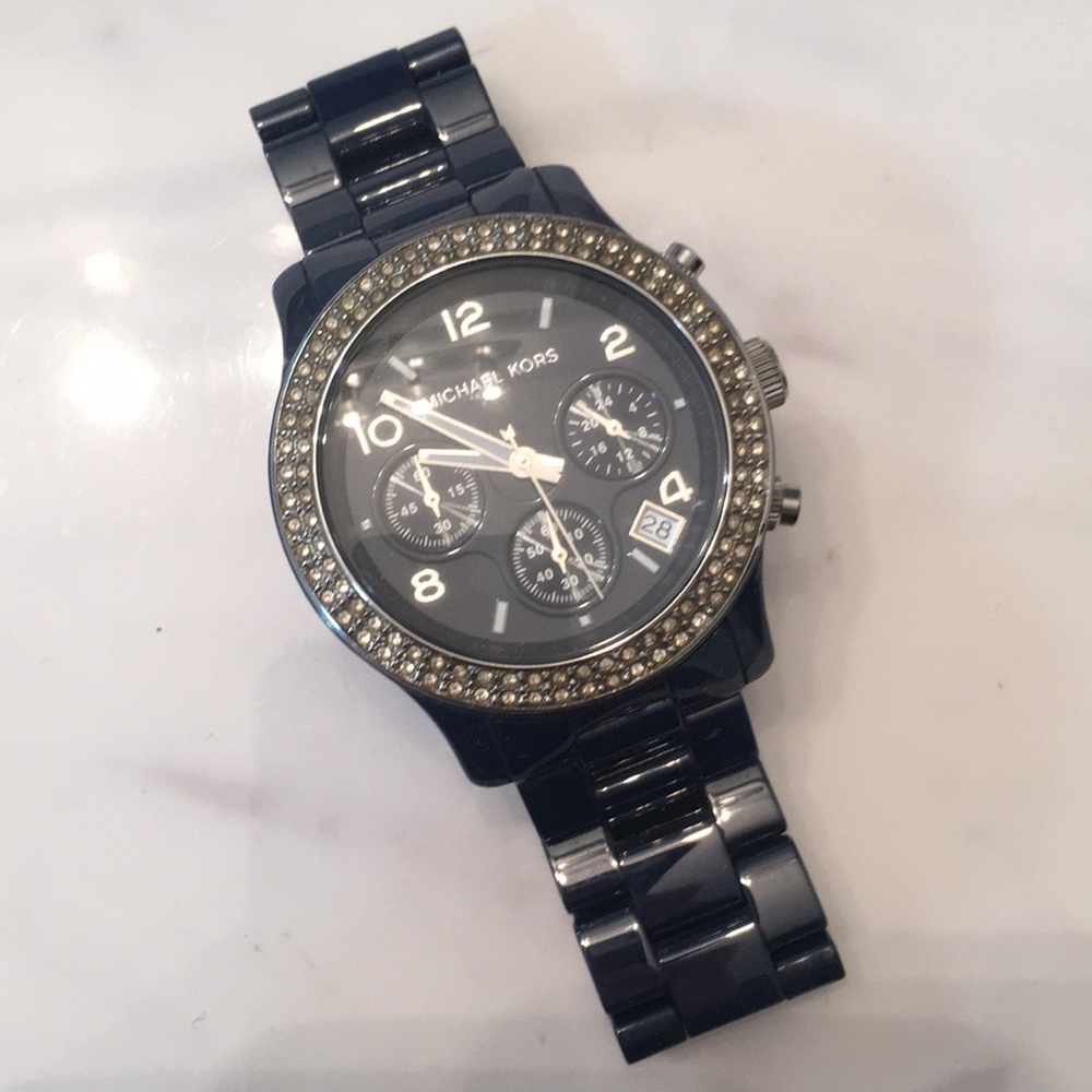 Michael Kors Navy and silver watch